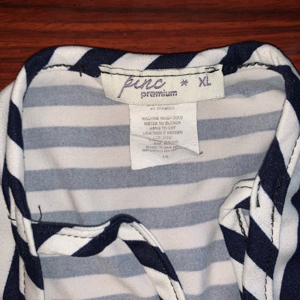 Pinc Premium Blue and White Pants Romper - Picture 3 of 3